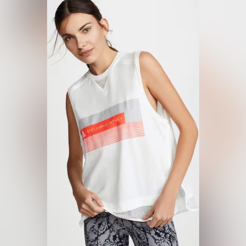 NWT Adidas by Stella McCartney Mesh Panel Logo Top, Size M